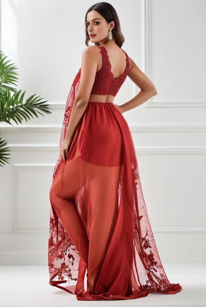 sleeveless v back tulle high low sequin appliques evening dresses 143264