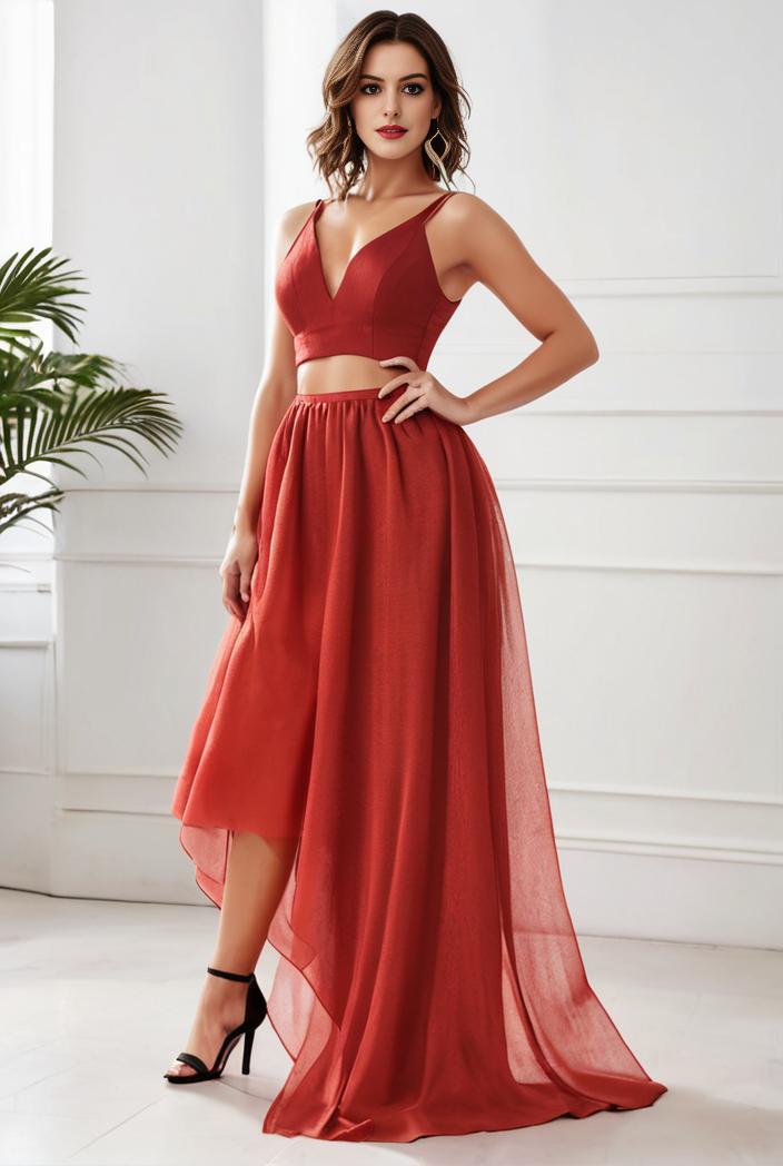 sleeveless v back tulle high low sequin appliques evening dresses 143267