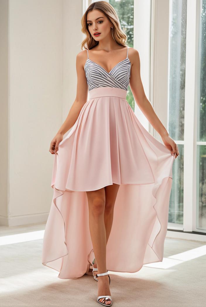 sleeveless v back tulle high low sequin appliques evening dresses 143295