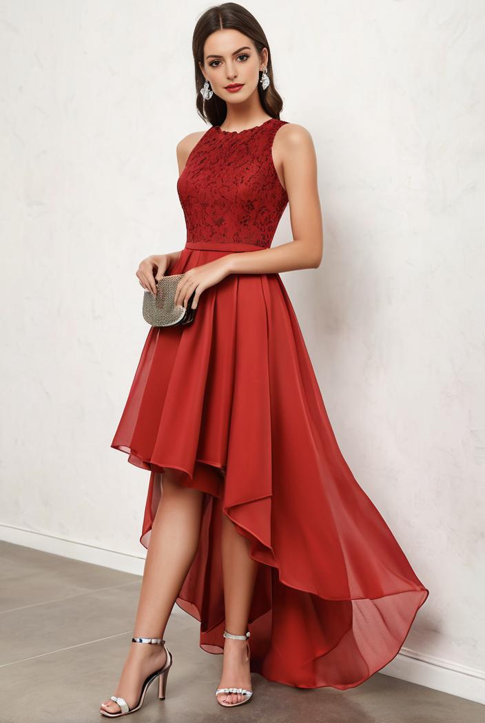 sleeveless v back tulle high low sequin appliques evening dresses 143305
