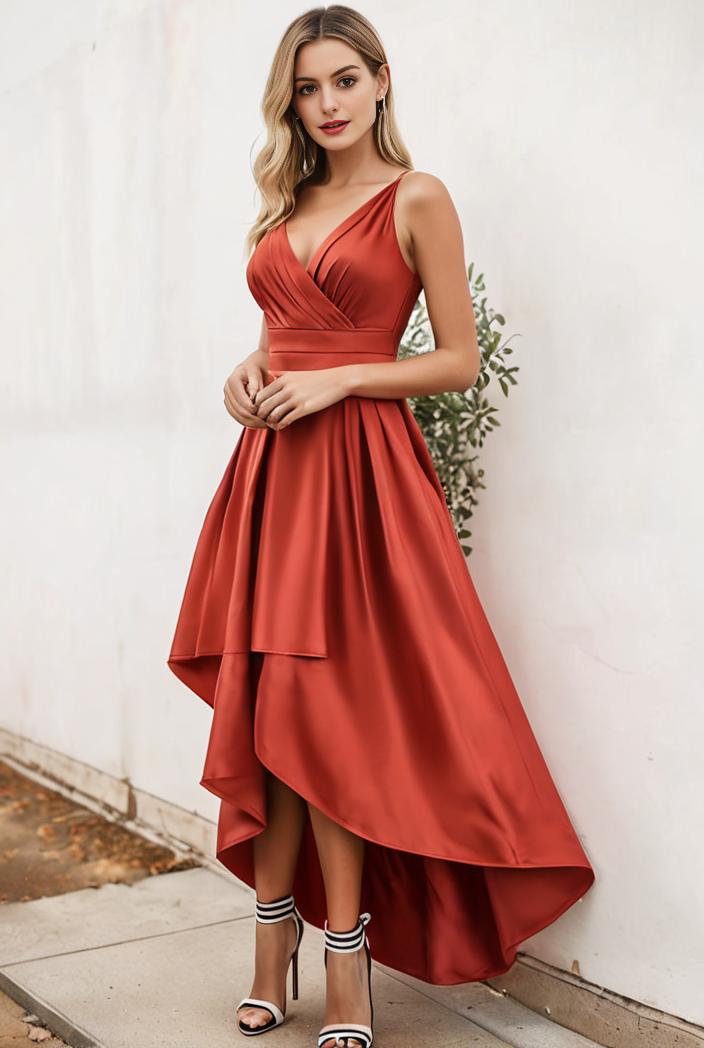 sleeveless v back tulle high low sequin appliques evening dresses 143306