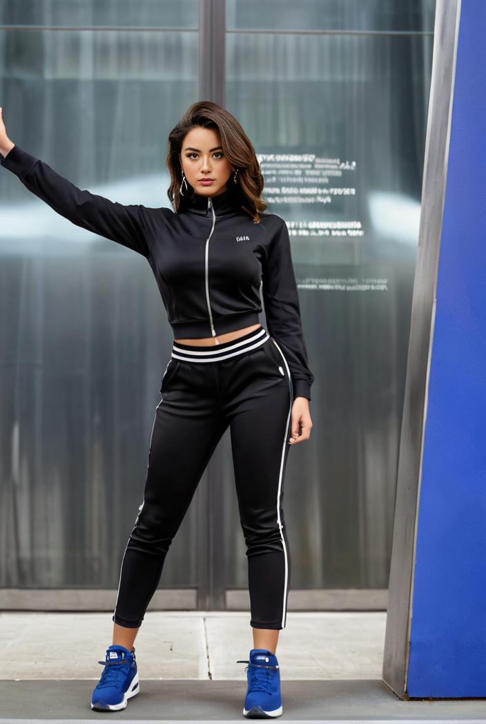 solid long sleeve hooded zipper jacket drawstring pants sports set 121563