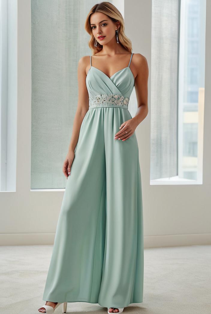 convertible chiffon lace open back spaghetti straps bridesmaid dress 147684