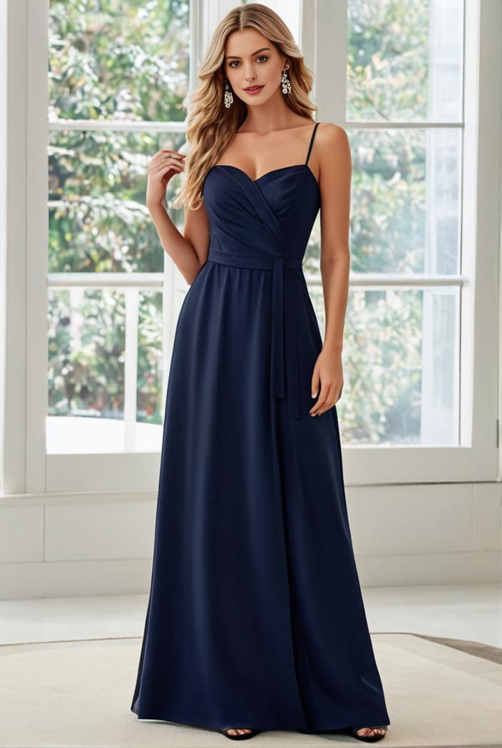 convertible chiffon lace open back spaghetti straps bridesmaid dress 147698