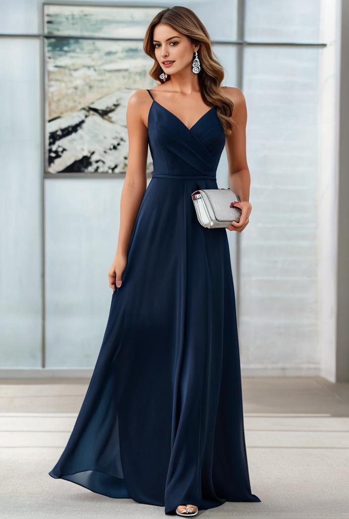 convertible chiffon lace open back spaghetti straps bridesmaid dress 147717