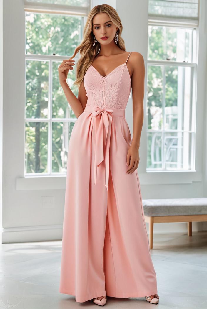 convertible chiffon lace open back spaghetti straps bridesmaid dress 147727