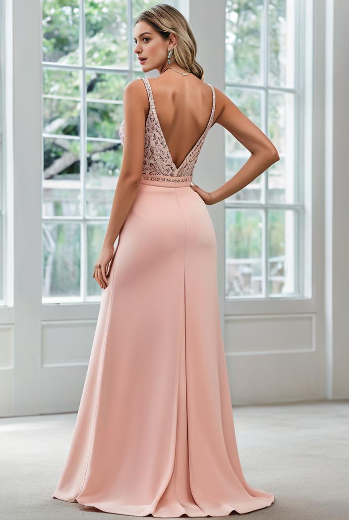 convertible chiffon lace open back spaghetti straps bridesmaid dress 147733