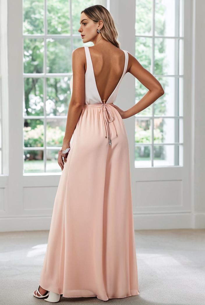 convertible chiffon lace open back spaghetti straps bridesmaid dress 147737