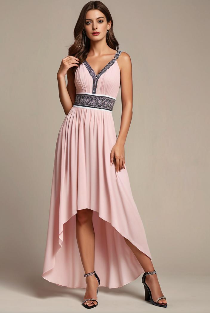 elegant chiffon high low off the shoulder bridesmaid dress 149205