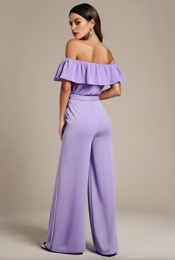 elegant chiffon high low off the shoulder bridesmaid dress 149226