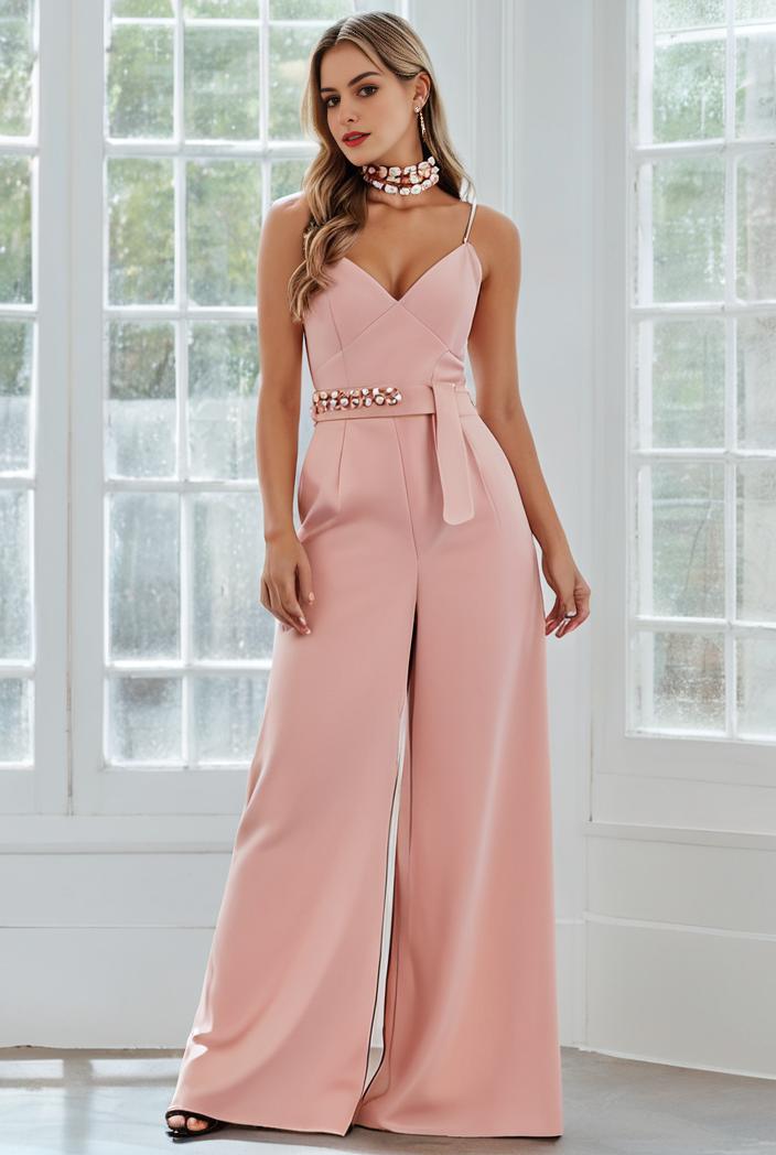 flowy chiffon one shoulder with three straps bridesmaid dress 101962
