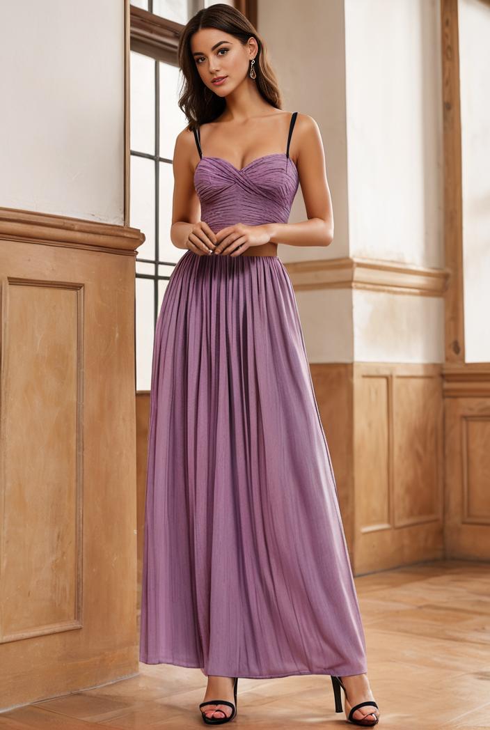 spaghetti strap 2 in 1 sheer evening dress 122365