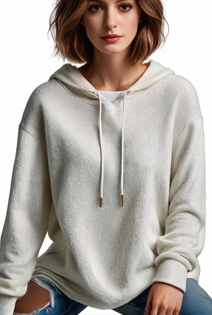 plus size casual hoodie women s plus solid ribbed long sleeve slight stretch hoodie drawstring sweatshirt 105129