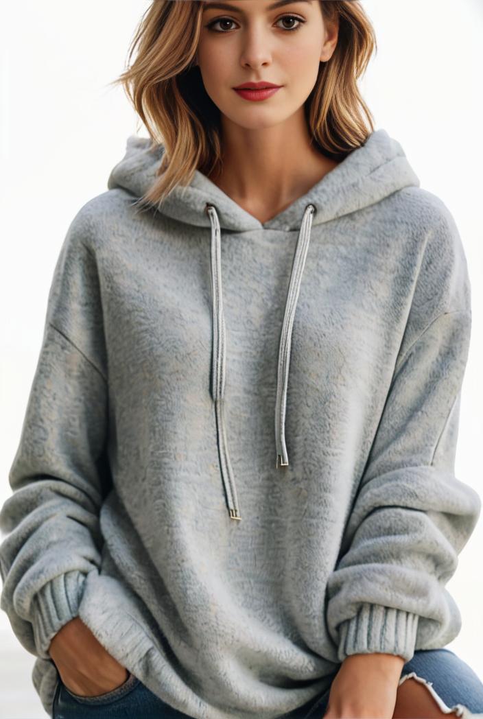 plus size casual hoodie women s plus solid ribbed long sleeve slight stretch hoodie drawstring sweatshirt 105156