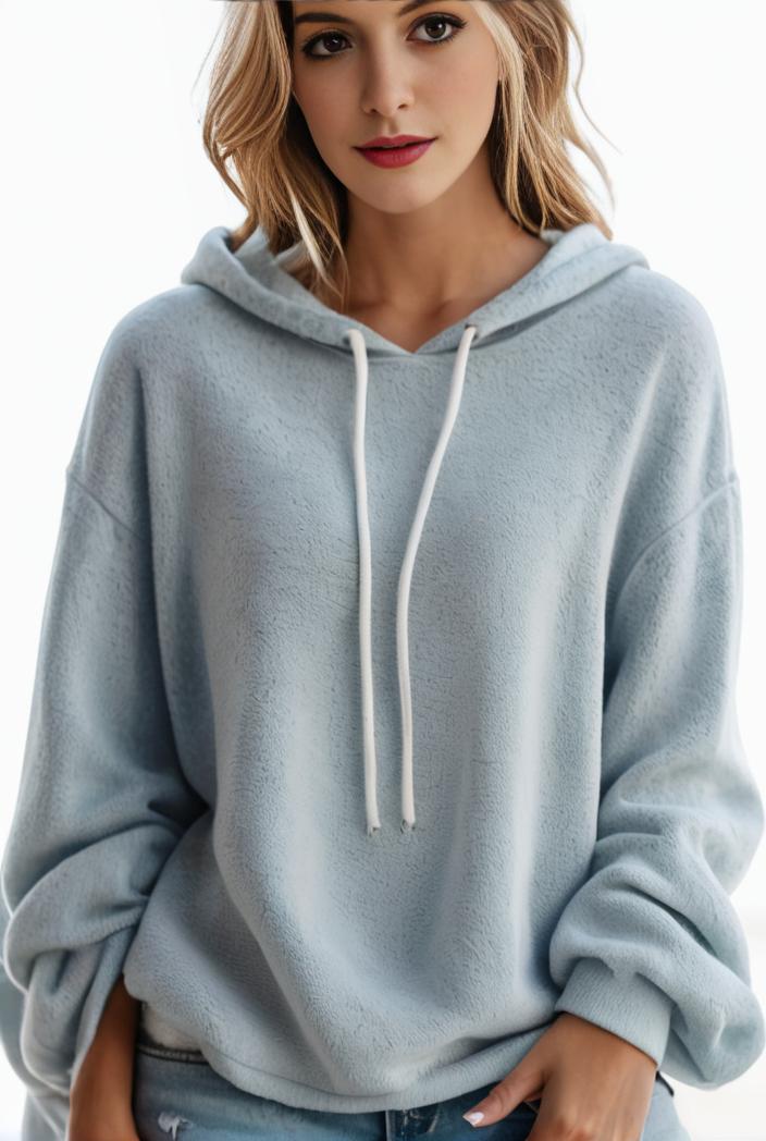plus size casual hoodie women s plus solid ribbed long sleeve slight stretch hoodie drawstring sweatshirt 105157