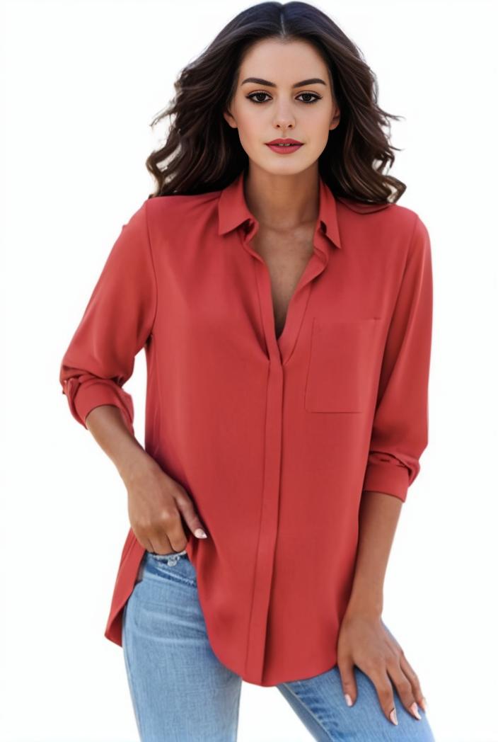 plus size formal shirt women s plus plain long sleeve turn down collar button up workwear shirt 105750