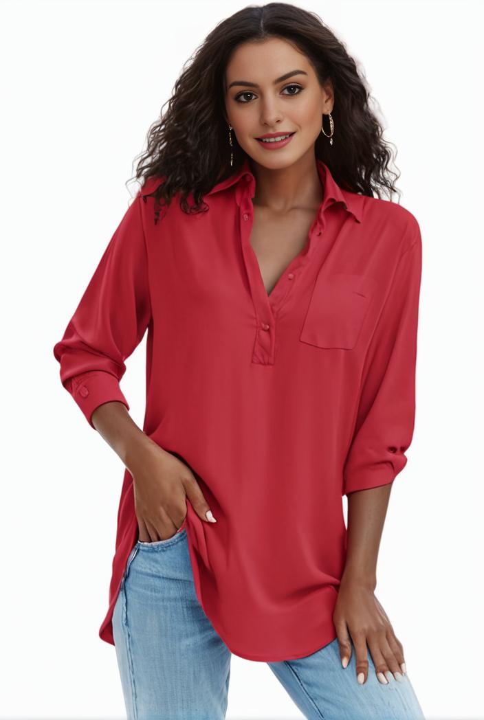 plus size formal shirt women s plus plain long sleeve turn down collar button up workwear shirt 105749
