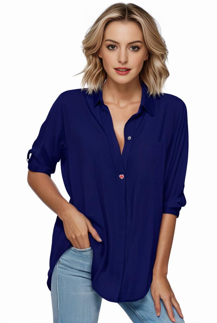 plus size formal shirt women s plus plain long sleeve turn down collar button up workwear shirt 105775