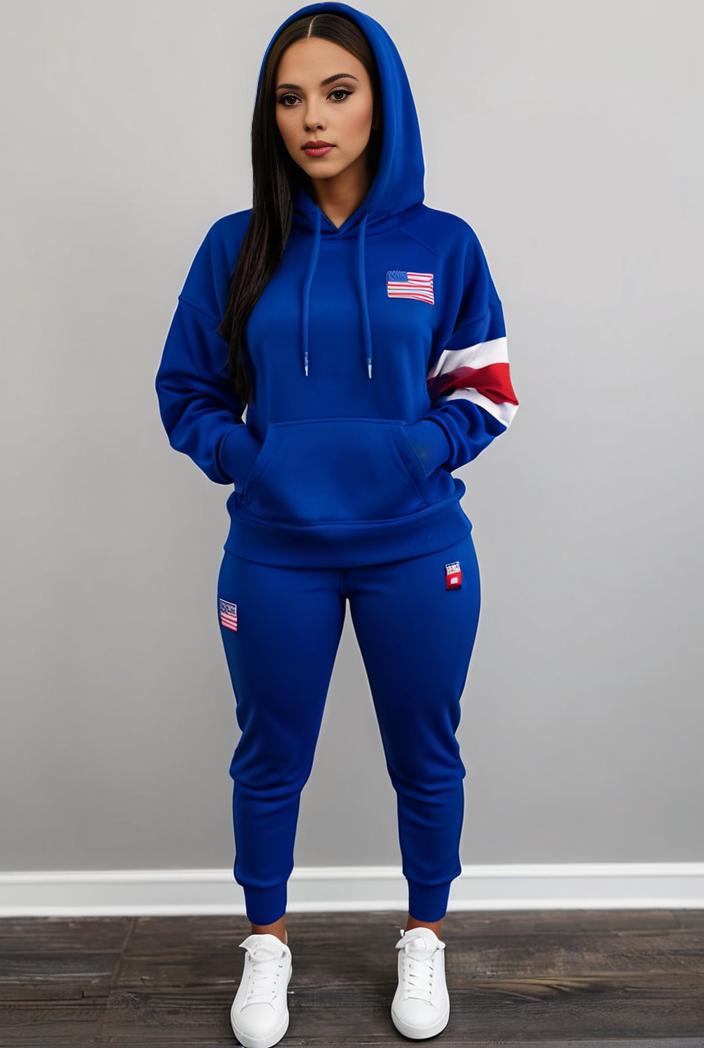 casual drawstring pants and hoodie combo set for women 101677