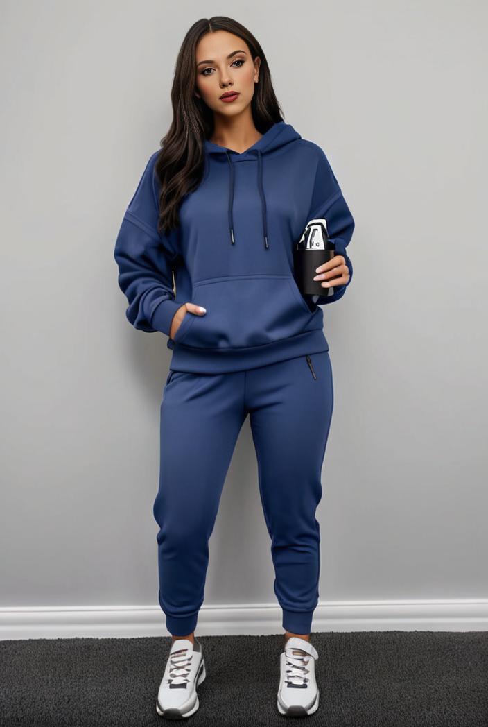 casual drawstring pants and hoodie combo set for women 101688