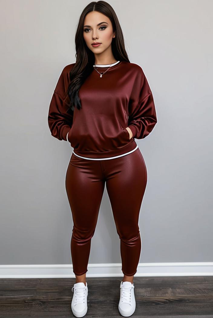 casual drawstring pants and hoodie combo set for women 101702