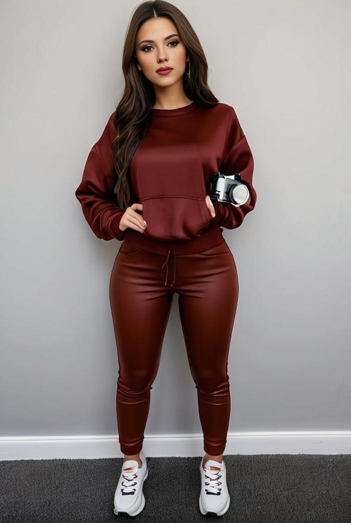 casual drawstring pants and hoodie combo set for women 101704
