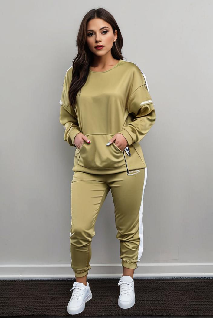 casual drawstring pants and hoodie combo set for women 101726