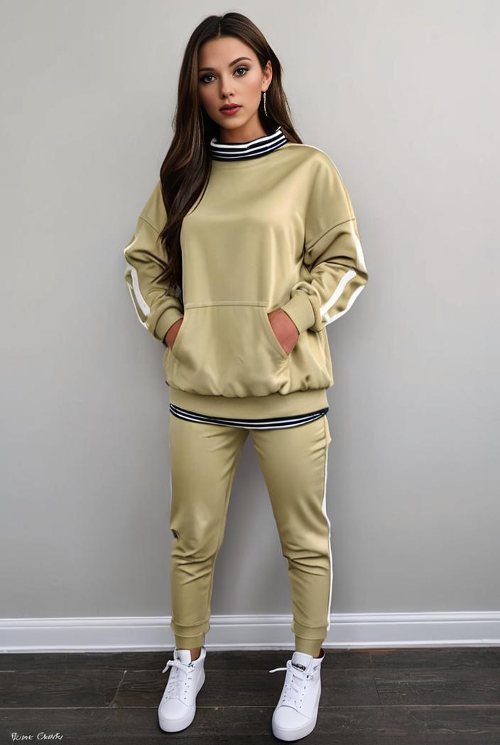 casual drawstring pants and hoodie combo set for women 101732