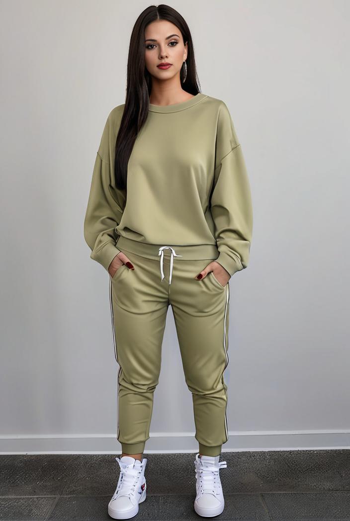 casual drawstring pants and hoodie combo set for women 101730