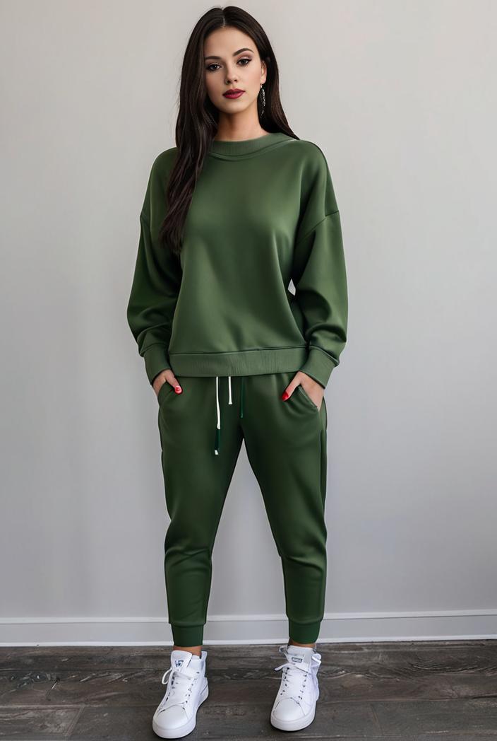 casual drawstring pants and hoodie combo set for women 101747