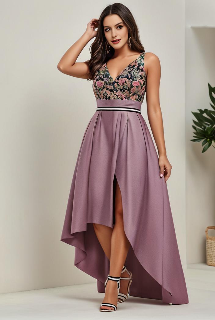 plus size sequin high low deep v neck tulle evening dresses 107243