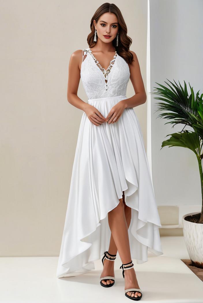 plus size sequin high low deep v neck tulle evening dresses 107296