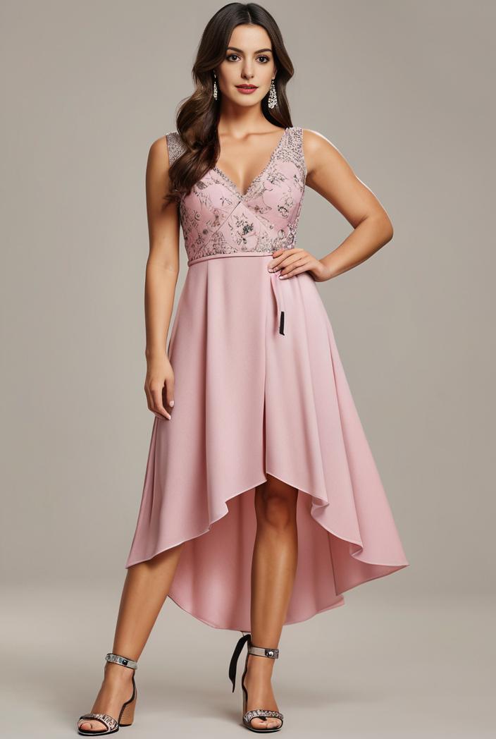 plus size sequin high low deep v neck tulle evening dresses 107299