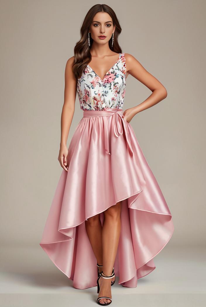 plus size sequin high low deep v neck tulle evening dresses 107301