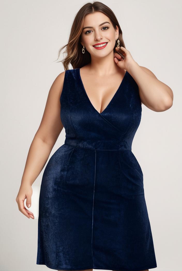 plus size shiny v neck side slit formal evening dress 107522