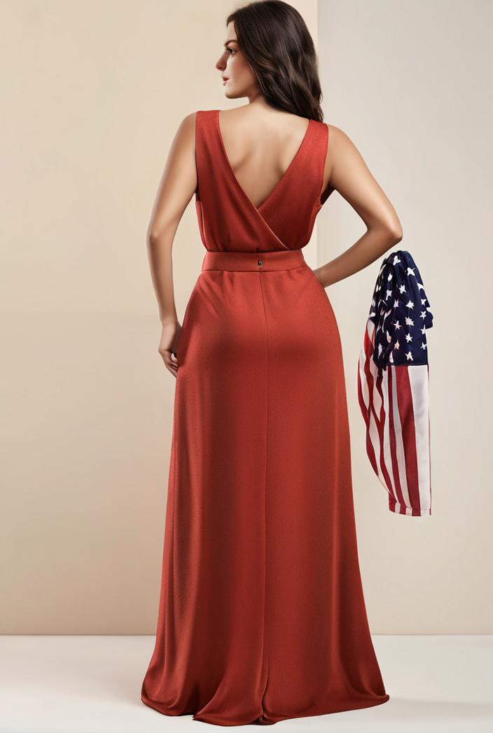 plus size shiny v neck side slit formal evening dress 107561