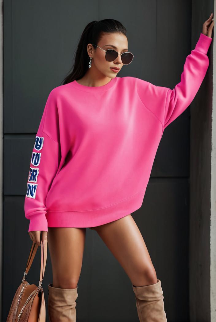 cozy letter print drop shoulder sweatshirt for women to stay stylish and warm during fall winter 105269