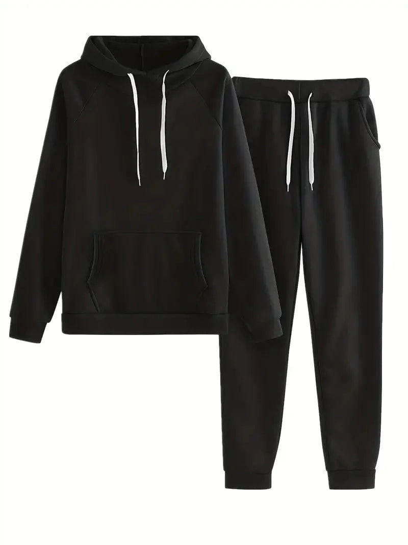 Stylish Coordinated Outfit with Hoodie and Drawstring Pants for Women