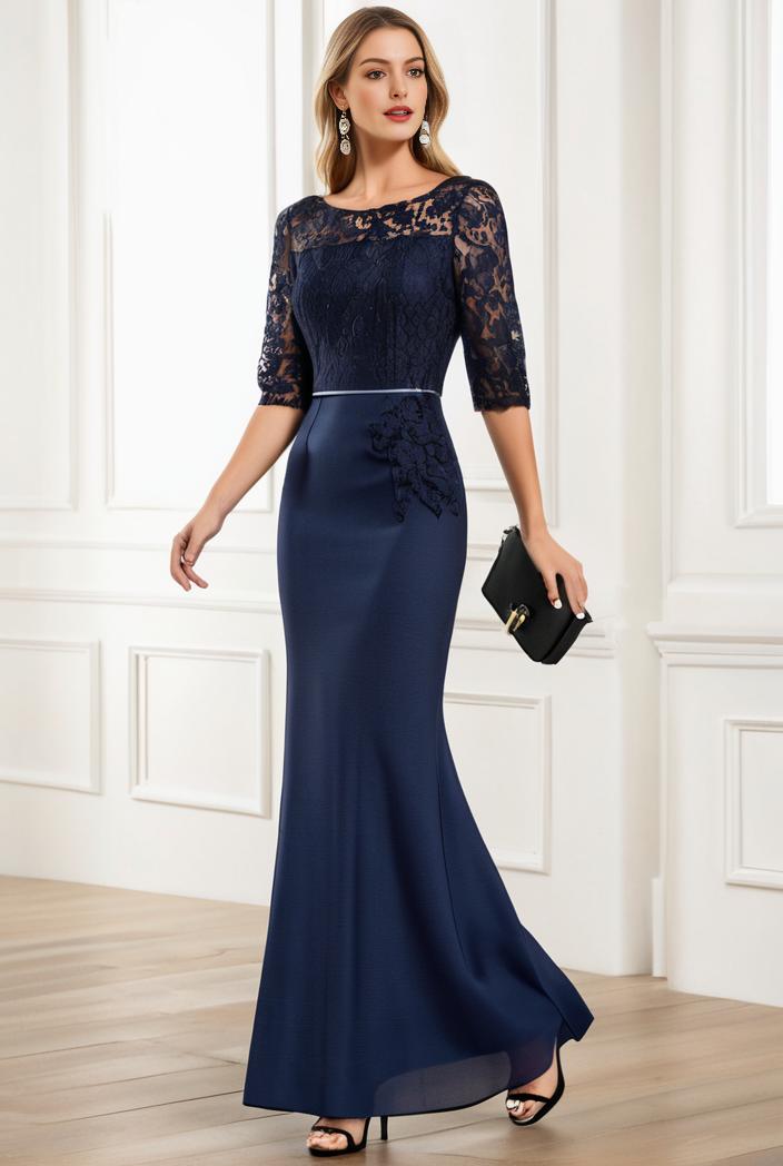 3 4 sleeve bodycon plunging back sequin evening dress 115737