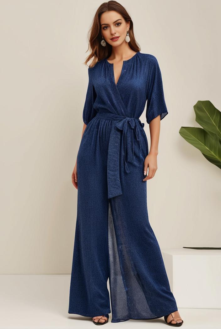 3 4 sleeve bodycon plunging back sequin evening dress 115744