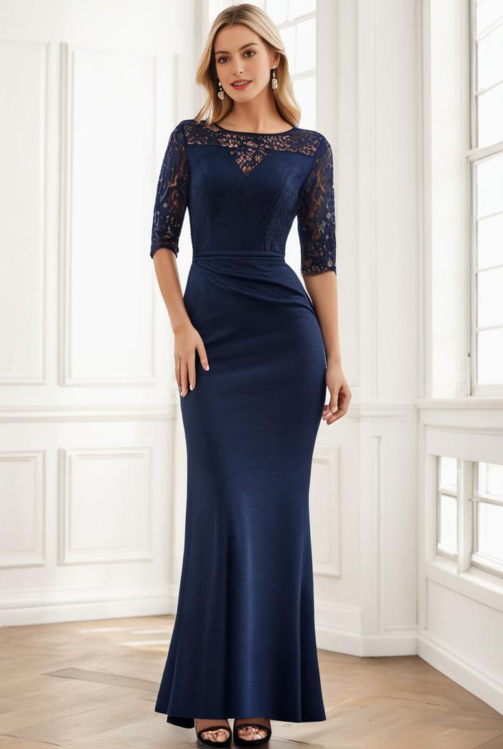 3 4 sleeve bodycon plunging back sequin evening dress 115761