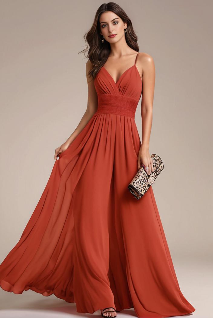 convertible chiffon lace open back spaghetti straps bridesmaid dress 116203