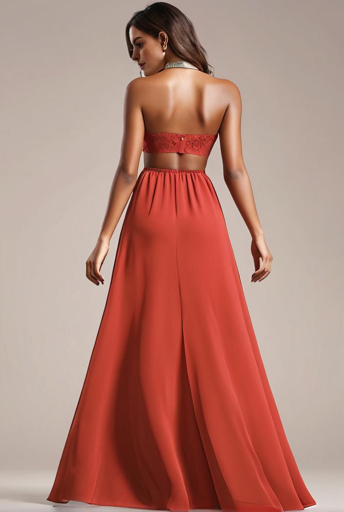convertible chiffon lace open back spaghetti straps bridesmaid dress 116211