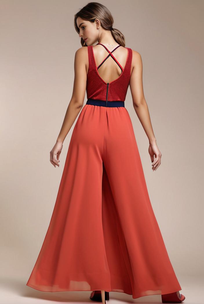convertible chiffon lace open back spaghetti straps bridesmaid dress 116214