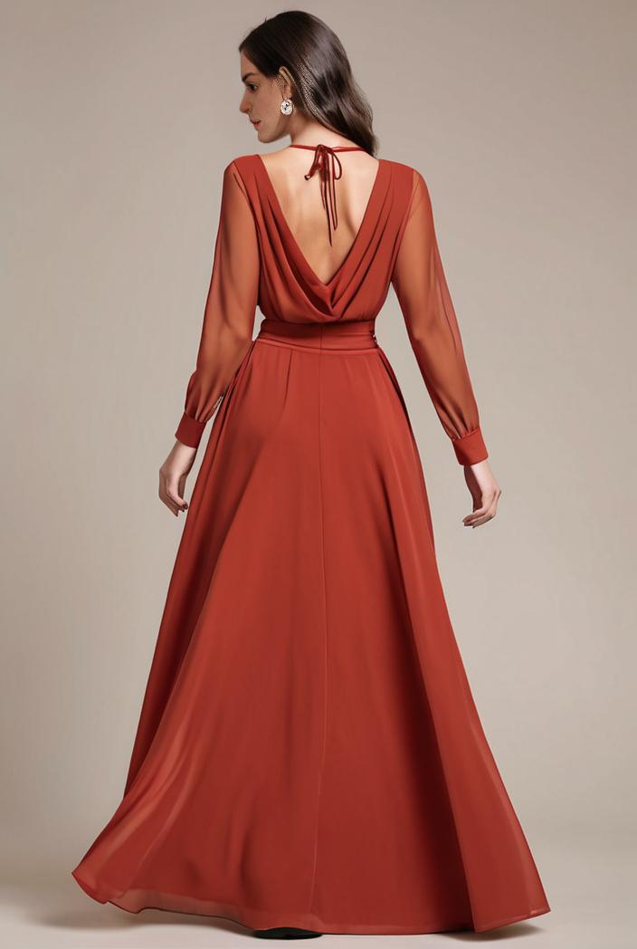 convertible chiffon lace open back spaghetti straps bridesmaid dress 116218