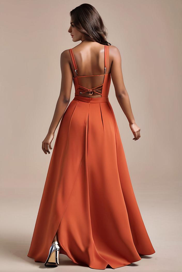 convertible chiffon lace open back spaghetti straps bridesmaid dress 116221