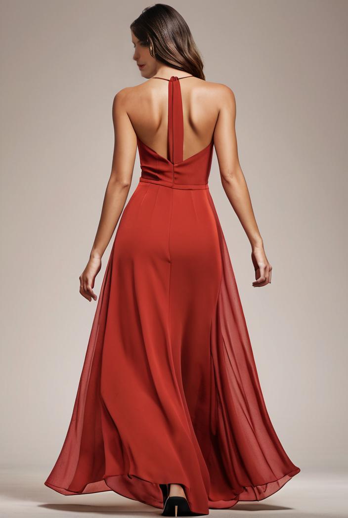 convertible chiffon lace open back spaghetti straps bridesmaid dress 116223