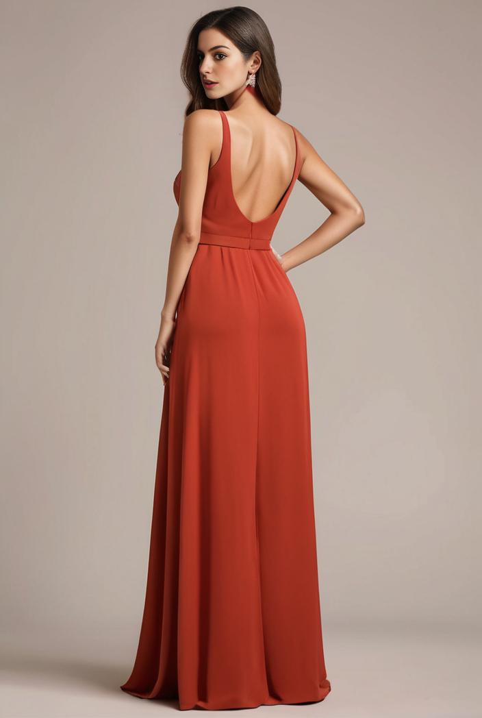 convertible chiffon lace open back spaghetti straps bridesmaid dress 116225