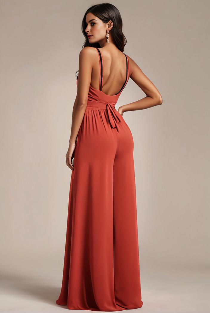 convertible chiffon lace open back spaghetti straps bridesmaid dress 116228