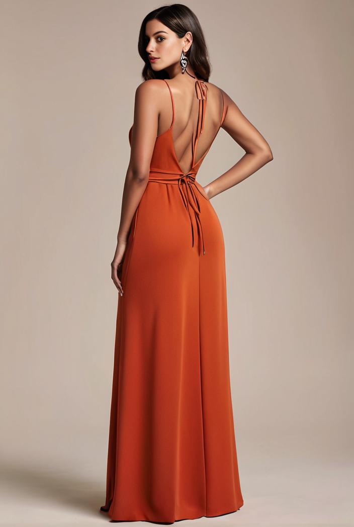 convertible chiffon lace open back spaghetti straps bridesmaid dress 116229